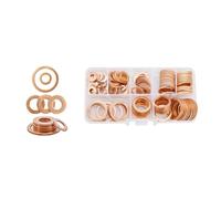 Joint Cuivre Kit d'entretoises de joints d'étanchéité | Laiton Cuivre Acier inoxydable Rondelles plates en aluminium(Copper M6-M20(120Pcs)