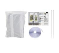 Joint de fenêtre de climatiseur - Kit d'échappement AC universel, couvercle d'isolation thermique, barrière à fermeture éclair | Système de blocage de l'air chaud pour la maison, la chambre à coucher,