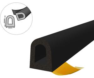 Joint de fenêtre Joint de porte Joint caoutchouc Profilé D EPDM 8×10mm 50m noir autocollant