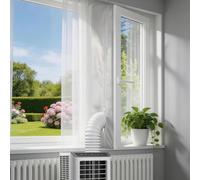 Joint de Fenêtre pour Climatiseur Mobile, 400cm Kit Calfeutrage Étanchéité Universel avec Double Fermeture Éclairs, Kit Étanchéité Fenêtre pour Climatisation Mobiles, Compatible avec Tout Tuyau