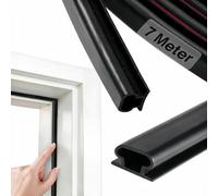 Joint de porte autocollant en caoutchouc pour fenêtres et portes - 7 m - Boudin de porte contre le bruit et le froid - Bande d'étanchéité TPE résistante aux intempéries pour porte d'entrée, balcon et