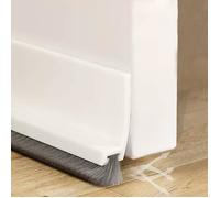 Joint de porte blanc de 100 cm, bande d'étanchéité brossée pour joint de porte, auto-adhésive, pour empêcher les fuites de chaleur.