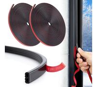 Joint de Porte D'Entrée D-Profil NOUVELLE Silicone, 12M Joint Porte Fenêtre Isolation Phonique Isolant Fenêtre, Joint d'Etanchéité Autocollant, Calfeutrer Porte Thermique Par YOUSHARES (Noir)