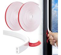 Joint de Porte D'Entrée D-Profil Silicone, 12M, Isolation Phonique, Bande d'Etanchéité Autocollant, Calfeutrer Porte Thermique Par YOUSHARES (Blanc)