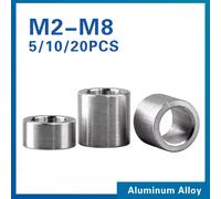 Joint de rondelle plate en alliage d'aluminium M3 M4 M5 M6 M8, manchon CNC, entretoise de support Non filetée pour pièce de modèle RC, 5/ 10/ 20 pièces