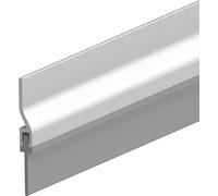 Joint de sol de porte Ellen ADS-RL avec lèvre en PVC, à visser, aluminium argenté, hauteur 32mm x longueur 2500mm, épaisseur 5mm, jeu au sol max 17mm