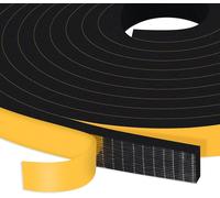 Joint d'étanchéité auto-adhésif en mousse haute densité, de couleur noire, largeur de 12 mm et épaisseur de 6 mm, lot de 2
