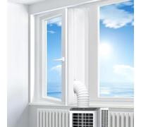 Joint d'étanchéité pour climatiseur portable,Kit universel d'étanchéité tissu conduit ventilation,fixation adhésive pour fenêtres battants,système ventilation étanche fenêtres manivelle，400cm/157Inch