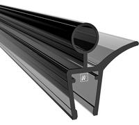 Joint d'étanchéité pour porte de douche - Bande d'étanchéité pour salle de bain - Joint d'étanchéité pour cabine de douche - Matériau PVC flexible - 100 cm - Transparent noir