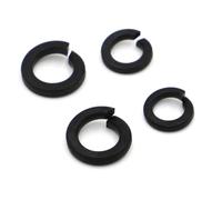 Joint élastique de rondelle de verrouillage fendue à ressort zingué blanc noir en acier inoxydable pour vis et boulons(Black Carbon Steel)
