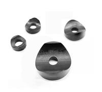 Joint en plastique à bec de canard noir | Diam 16/19/22/25mm alésage 6/8mm Tube rond creux meubles chaise fixation rondelle(16x6 mm,50PCS)
