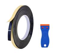 Joint Fenetre Isolation Anti Froid, 5M x10mm x 5mm Ruban D'étanchéité Joint Mousse Adhésive Autocollante Ruban Adhésif en Mousse EVA avec Grattoir Isoler du Bruit et Anti-intempéries (Noir)