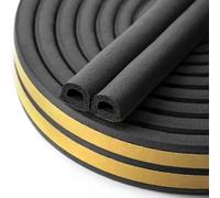 Joint Fenêtre Isolation, Joint Porte de Mousse Adhésive, Joint Isolation du bruit et Froid, Anti-glisse, Bande Caoutchouc Anti-froid Antichoc, total 10m Noir