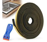 Joint Mousse Adhésif Noir 10mm x 3mm x 5m, Ruban d'Étanchéité en EVA pour Plaque de Cuisson et Fenêtre, Bande Autocollante Isolation Phonique et Thermique, Calfeutrage Anti-Choc et Anti-Bruit