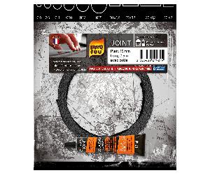 Joint Noir Pyrofeu Plat 15x1,2mm, longueur 2,5m, avec colle