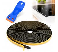 Joint Plaque de Cuisson + Grattoir - 5m x 7 x 2mm | Rouleau Mousse Adhésif - Pour Cuisinière, Gazinière, Induction, Vitrocéramique