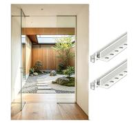 joint porte douche Profilé de finition pour bordure de verre de séparation de balcon, Panneaux de douche étanches à profil fixe pour épaisseur 12mm(White,180cm/5.9ft)