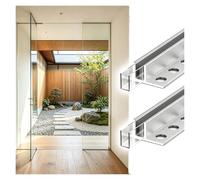 joint porte douche Profilé de finition pour bordure de verre de séparation de balcon, Panneaux de douche étanches à profil fixe pour épaisseur 12mm(Silver,170cm/5.6ft)
