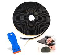 Joint Porte Entree,Joint Plaque Induction Bande D'Étanchéité Mousse | Noir Étanchéité Autocollant en EPDM Caoutchouc avec Grattoir Isolation 7mm x 2mm x 5m pour Fenêtre Porte d'Entrée Voiture