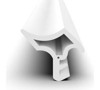 Joint pour huisserie en acier, hauteur du joint 14 mm, largeur du joint 15 mm (rainure), joint de porte, joint en caoutchouc, joint pour porte intérieure | Longueur 5 m | Couleur : blanc