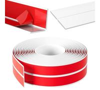 Joint Salle de Bain Plinthe Souple Autocollante, Blanc, 8 m, 20 mm × 20 mm | Anti-moisissure, Calfeutrage, Étanche pour Baignoire, Pour Salle de Bain et Cuisine