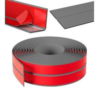Joint Salle de Bain Plinthe Souple Autocollante, Gris, 4 m, 20 mm × 20 mm | Anti-moisissure, Calfeutrage, Étanche pour Baignoire, Pour Salle de Bain et Cuisine