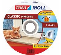 Joint tesamoll® profil D, 9 mm, blanc, L-100 m, pour fenetres et portes