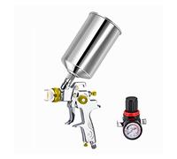 JOJIDE Pistolet à peinture, Peinture À Haute Atomisation Costume De Pistolet Pulvérisation Pneumatique Grande Capacité Bouilloire Supérieure En Aluminium Manomètre