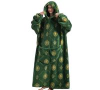 JOJJJOJ Couverture à capuche surdimensionnée avec énorme poche - Sweatshirt pour femme et homme - Taille unique - Lion vert