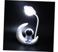 jojofuny 1 Pc Lampe De Bureau Astronaute Veilleuses Pour Enfants Lampes De Table Sans Fil Cadeau D'anniversaire Pour Enfants Mini Veilleuse Nuit Lampe De Chevet Blanche Plastique Pupitre