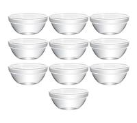 jojofuny 10 Pièces Bol en Verre Transparent, Usage Multiple | Verre Clair à Surface Lisse, Contrôle des Portions, Compatible Micro-ondes, Cuisine et Pâtisserie Maison