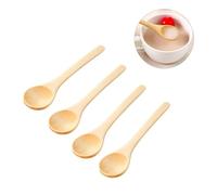 jojofuny 10 Pièces Cuillères en Bois à Long Manche, Cuillères à Miel Thé, Ustensiles Sûrs et Antichute pour Mélanger Aliments et Légumes
