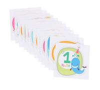 jojofuny 12 Pièces Autocollants Mensuels Plaques Pop Jeu Oh Jalons Signe Kit Naissance Plus Porte Nouveau-Né Garçon Bienvenue Numéros Décalcomanies Bébé Carte Âge Planificateur Année