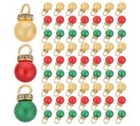 jojofuny 150 Mini Boules de Noël à Paillettes Décoratives Diamètre 10 MM Assortiment Rouge Vert et Or Légères et Suspendues Décorations pour Sapin de Noël et Fêtes d'Intérieur