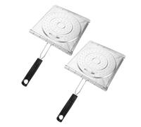 jojofuny 2 Pièces Grille Barbecue Pliable en Acier Inoxydable, Poignée | Camping et Barbecue Extérieur, Plaque Large, Prise Confortable, Résistante à Déformation, Design Polyvalent