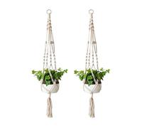 jojofuny 2 Pièces Panier ou Pot de Filet et Suspendu Fleurs Cordon à Coton Grand Tricoté Main Décoration et Gain de Place en Magasin ou Maison