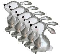jojofuny 5 Ballons en Aluminium Accessoires Fête Showers Forme Lapin Design Mignon et Coloré pour Décoration Anniversaire Garçon et Filles