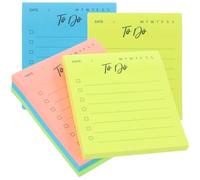 jojofuny 6 Pièces Bloc-notes Adhésif Mémo Simple, Double Face, Papier | Usage Maison et Bibliothèque, Retrait sans Résidu, Rangement Pratique, Notes Amovibles Couleur Aléatoire