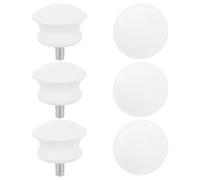 jojofuny 6 Pièces Embouts pour Tringle à Rideaux Décoratifs à Vis M5, Blanc | Plastique Classique, Finition Polie, pour Fenêtre et Placard, Diamètre 5/8 Pouces, Remplacement Rapide