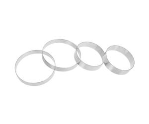 jojofuny Anneau à Gâteau 2 Pièces en Acier Inoxydable Rond | Bords Lisses et Finition Polie, Maintien Régulier Forme, Outil Mini pour Passionnés de Pâtisserie