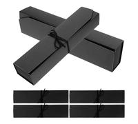 jojofuny Boîte à Chocolats Vide 6 Compartiments en Plastique Noir 24x5,5x3,5 Cm Coffret Présent pour Truffes Boîtes D'emballage de Bonbons et Macarons Alimentaire Sûre