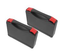 jojofuny Boîte à Outils Portable en Plastique Noir 2pcs Grand Espace de Rangement et Facile à Stocker pour Usage Multifonctionnel en Atelier ou Voyage