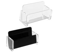 jojofuny Boîte Porte-cartes de Visite en Acrylique 2pcs Base Épaissie et Ouverture Large, Support Incliné Vertical pour Rangement Bureau et Présentation Créative Couleur Couleur