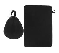 jojofuny Bonnet de Sauna en Feutre Noir Lot Deux Pièces, Coussin de Siège | Laine Feutrée, Réduit la Chaleur D’assise, Protège les Cheveux, Usage Sauna Maison, Confort Solide