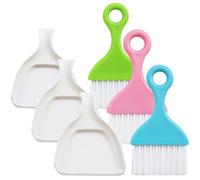 jojofuny Brosses de Nettoyage Multifonction pour Nettoyer Poussière et Débris Ensemble de 3 en Plastique Pelle à Poussière Compacte pour Bureau et Bord de Fenêtre