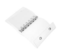 jojofuny Couverture à Souple Transparent en Classeur de Pvc A7 6 Anneaux avec Fermeture à Bouton-pression, Protège-documents Rechargeable et pour Organisation Bureau Usage Scolaire