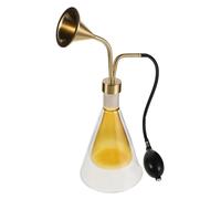 jojofuny Diffuseur en Verre à Double Paroi pour Huiles Essentielles - Flacon Testeur en Laiton Pompe Longue - Compact et Portable pour Spa Aromathérapie et Décoration D’Intérieur