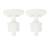 jojofuny Ensemble De 2 Lot de Set de Boulons de Charnières de Siège de Toilette en Abs Blanc Écrous Ronds, Facile à Installer pour Fixation Sécurisée du Siège de Toilette