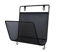 jojofuny Étagère Murale à Magazines Nordique en Fer Noir, Structure Rigide | Maille Cintrée avec Petits Crochets, Gain de Place, Résistante à Rouille, pour Chambre et Boutique