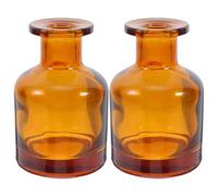 jojofuny Flacons Diffuseurs en Verre Cylindriques Marron 2 Pièces 150 ML, Réutilisables et Portables pour Maison et Voiture, Élégants et Polyvalents